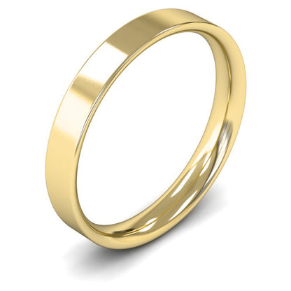 14ct Yellow Gold 3mm Light Weight Flat Court Wedding Ring