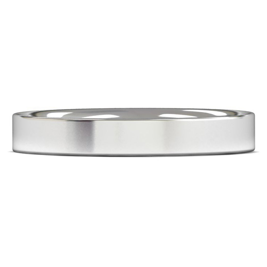 9ct White Gold 3mm Light Weight Flat Court Wedding Ring