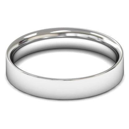14ct White Gold 4mm Light Weight Flat Court Wedding Ring