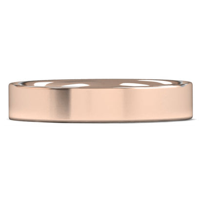 18ct Rose Gold 4mm Light Weight Flat Court Wedding Ring