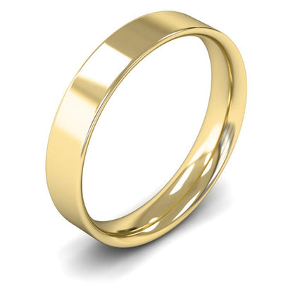 9ct Yellow Fairtrade Gold 4mm Light Weight Flat Court Wedding Ring