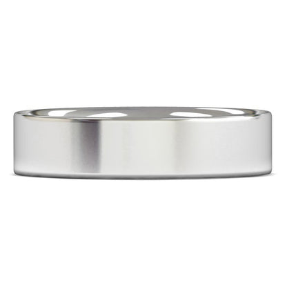 18ct White Fairtrade Gold 5mm Light Weight Flat Court Wedding Ring