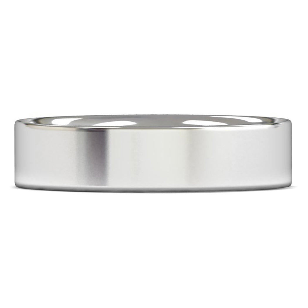 18ct White Gold 5mm Light Weight Flat Court Wedding Ring