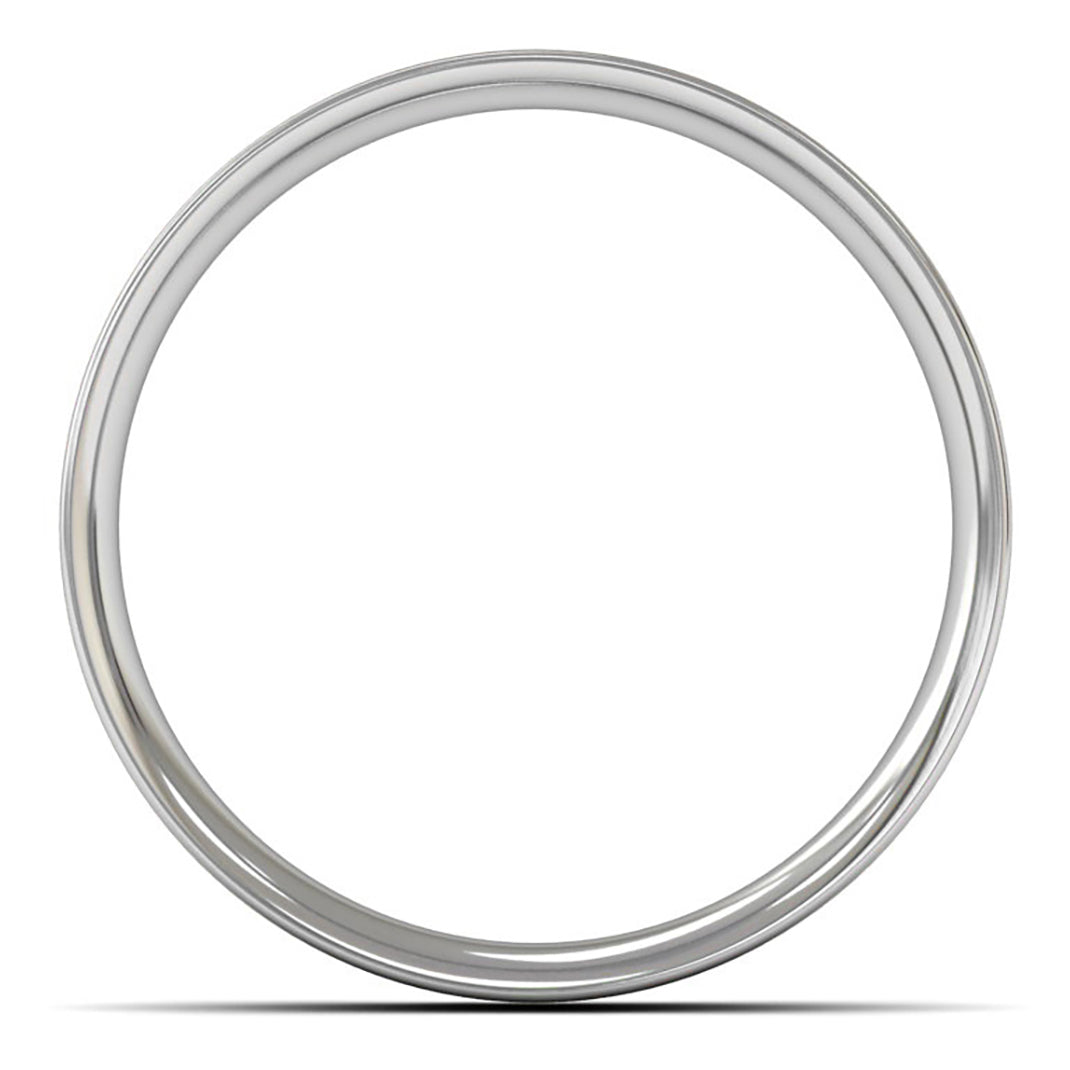 18ct White Fairtrade Gold 5mm Light Weight Flat Court Wedding Ring