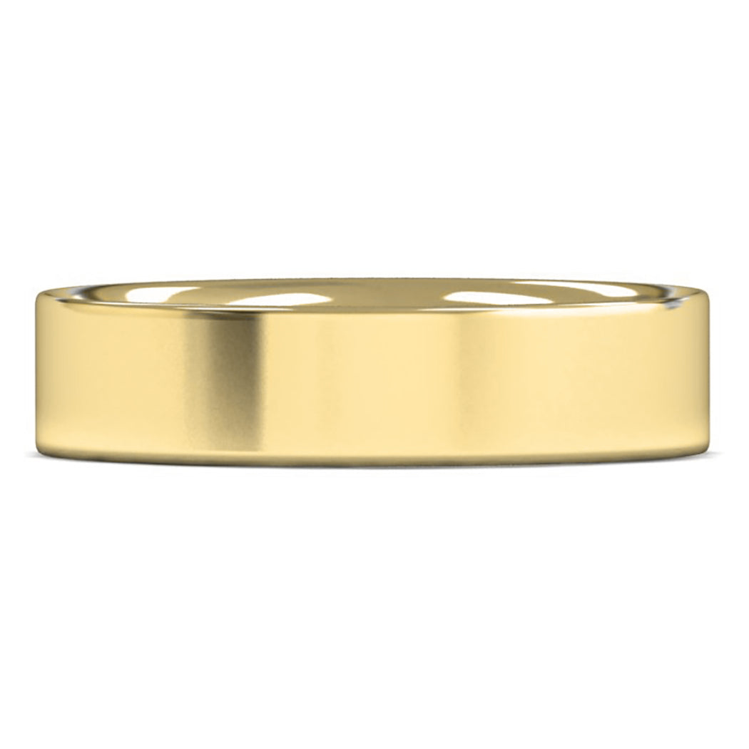 18ct Yellow Gold 5mm Light Weight Flat Court Wedding Ring