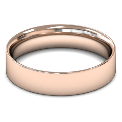 9ct Rose Fairtrade Gold 5mm Light Weight Flat Court Wedding Ring