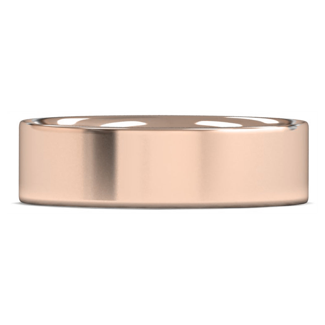 9ct Rose Gold 6mm Light Weight Flat Court Wedding Ring