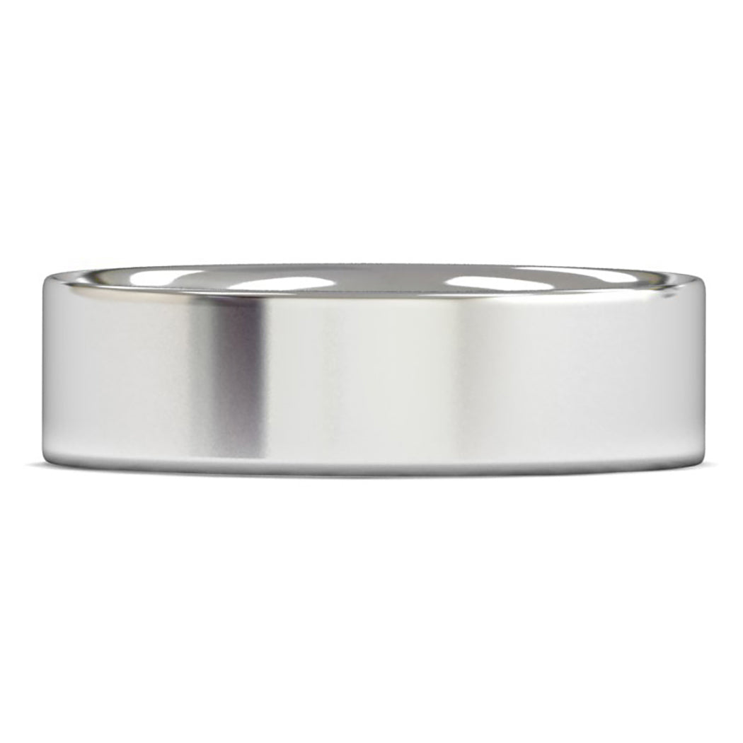 9ct White Fairtrade Gold 6mm Light Weight Flat Court Wedding Ring
