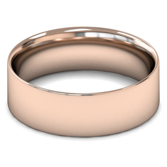 14ct Rose Fairtrade Gold 7mm Light Weight Flat Court Wedding Ring