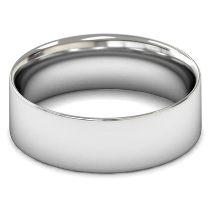 14ct White Gold 7mm Light Weight Flat Court Wedding Ring