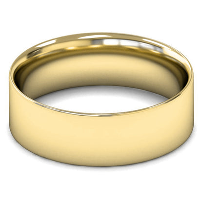 14ct Yellow Fairtrade Gold 7mm Light Weight Flat Court Wedding Ring