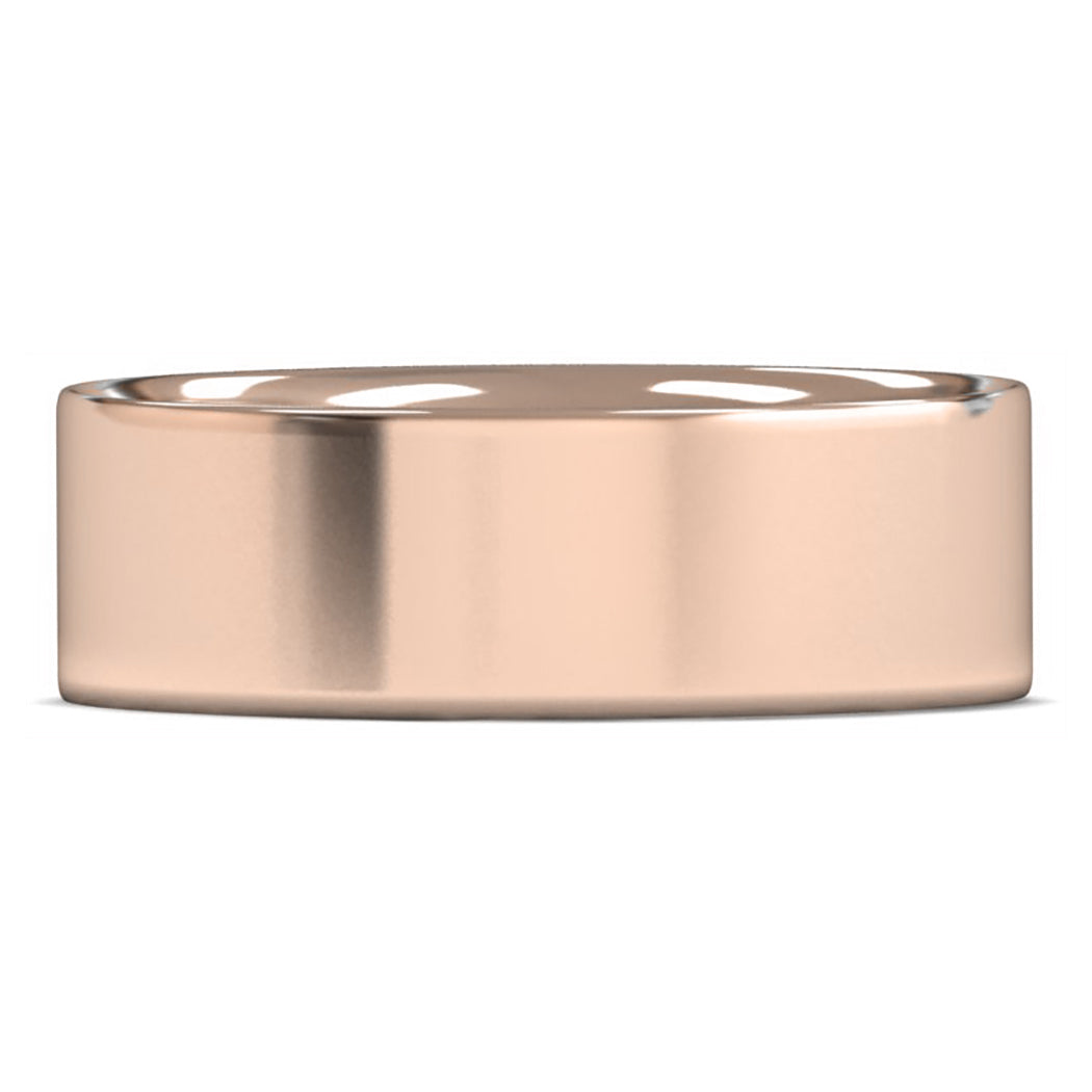 18ct Rose Gold 7mm Light Weight Flat Court Wedding Ring