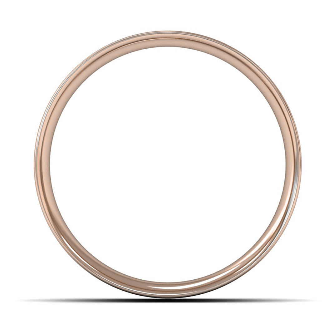 18ct Rose Gold 7mm Light Weight Flat Court Wedding Ring