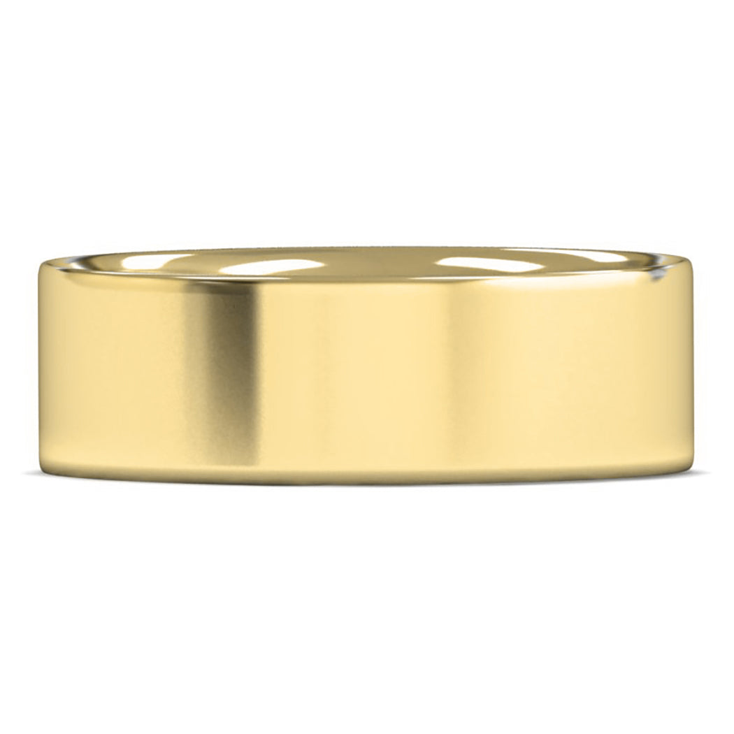 18ct Yellow Gold 7mm Light Weight Flat Court Wedding Ring