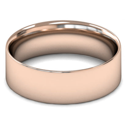 9ct Rose Gold 7mm Light Weight Flat Court Wedding Ring