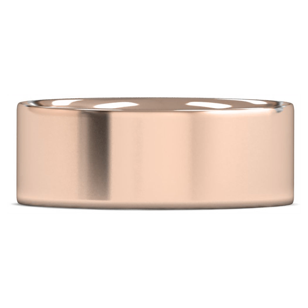 14ct Rose Gold 8mm Light Weight Flat Court Wedding Ring