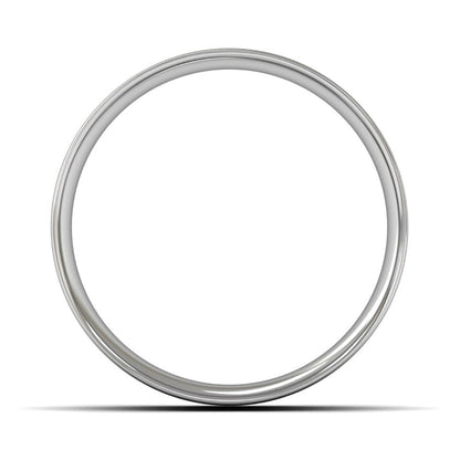 18ct White Fairtrade Gold 8mm Light Weight Flat Court Wedding Ring