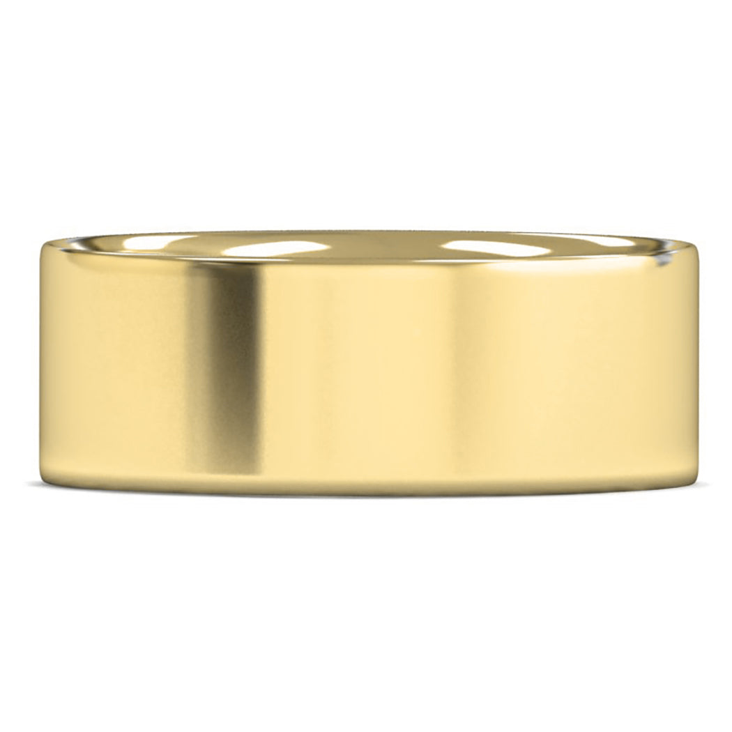 9ct Yellow Gold 8mm Light Weight Flat Court Wedding Ring