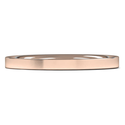 14ct Rose Gold 2mm Medium Weight Flat Court Wedding Ring