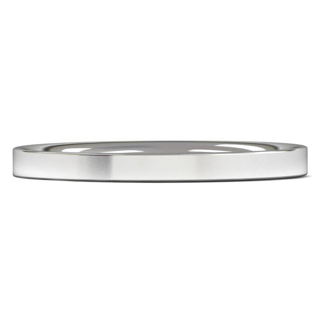 14ct White Gold 2mm Medium Weight Flat Court Wedding Ring