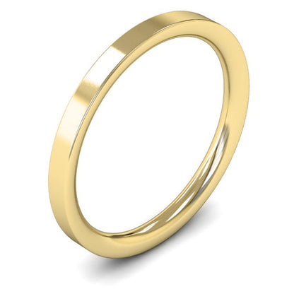 14ct Yellow Fairtrade Gold 2mm Medium Weight Flat Court Wedding Ring