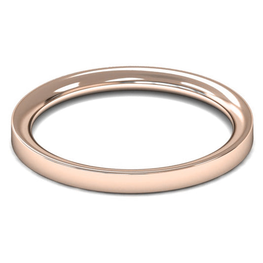 9ct Rose Fairtrade Gold 2mm Medium Weight Flat Court Wedding Ring