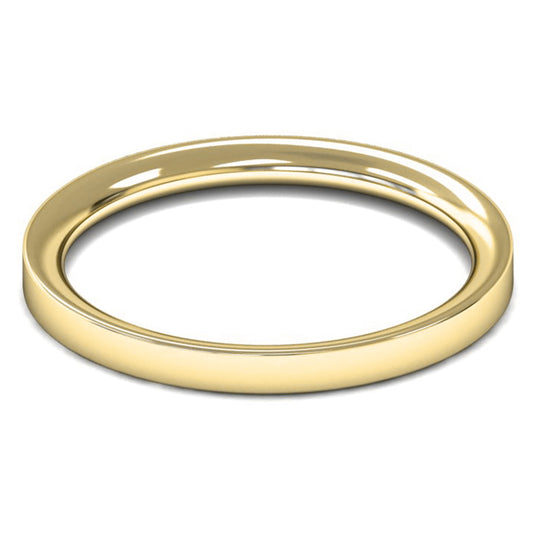 9ct Yellow Fairtrade Gold 2mm Medium Weight Flat Court Wedding Ring