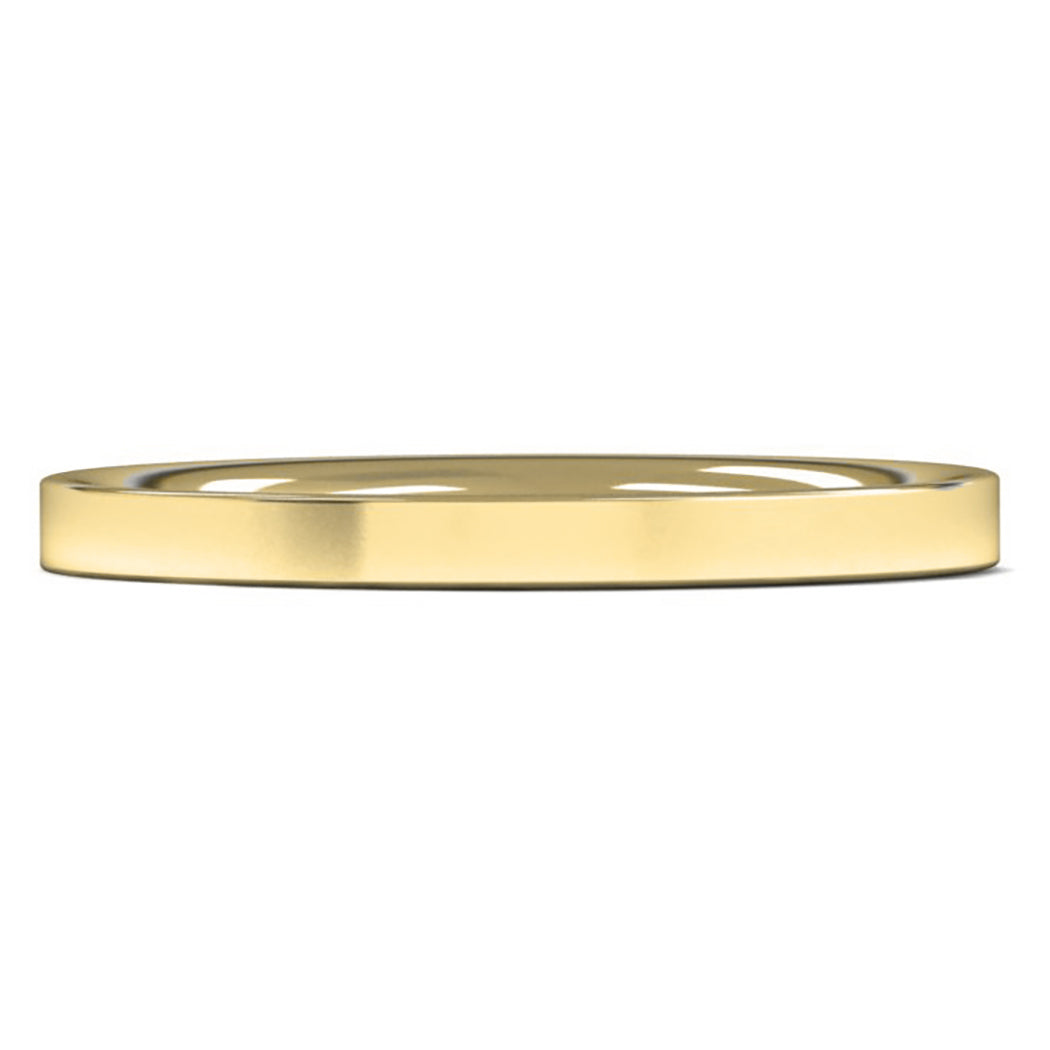 9ct Yellow Fairtrade Gold 2mm Medium Weight Flat Court Wedding Ring