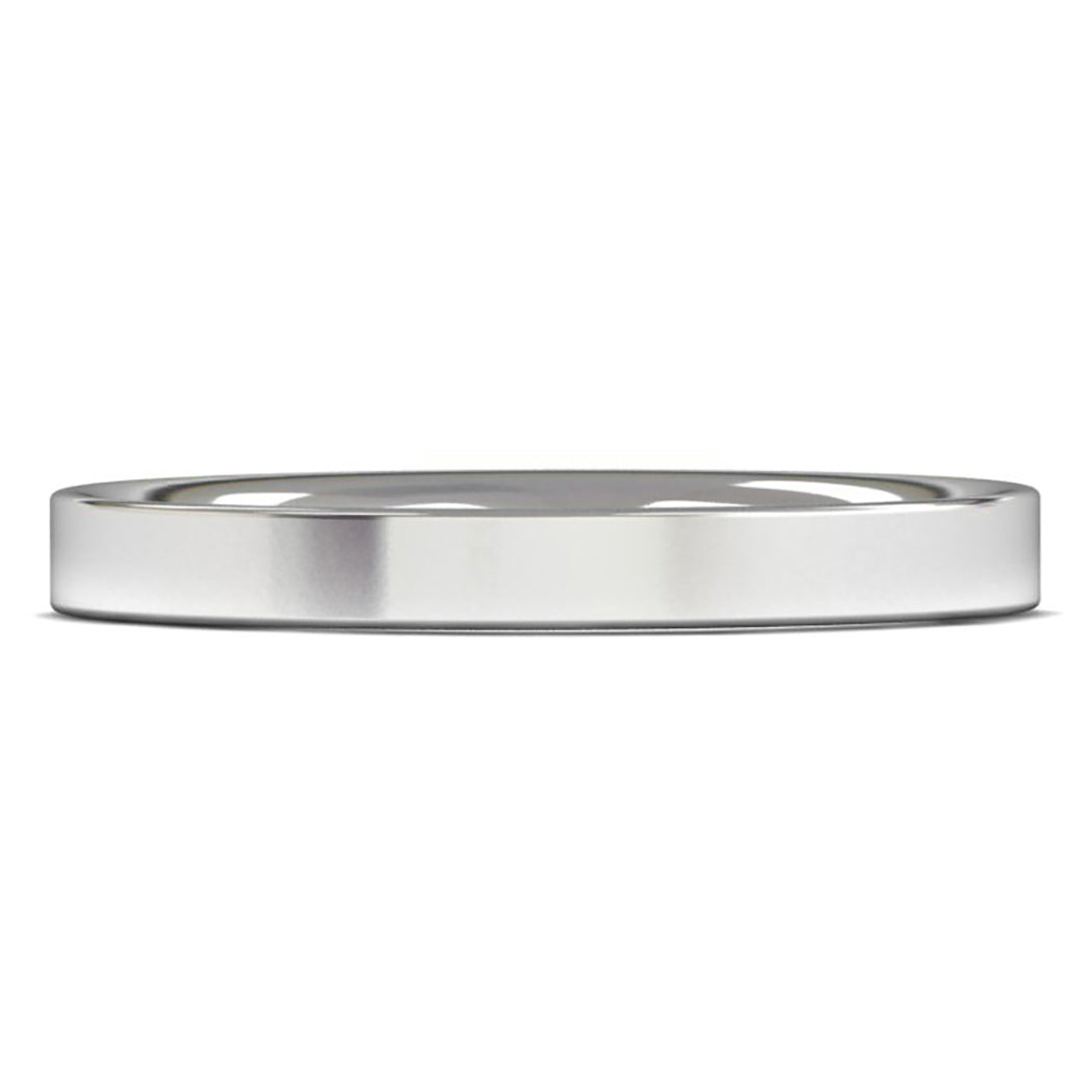14ct White Gold 2.5mm Medium Weight Flat Court Wedding Ring