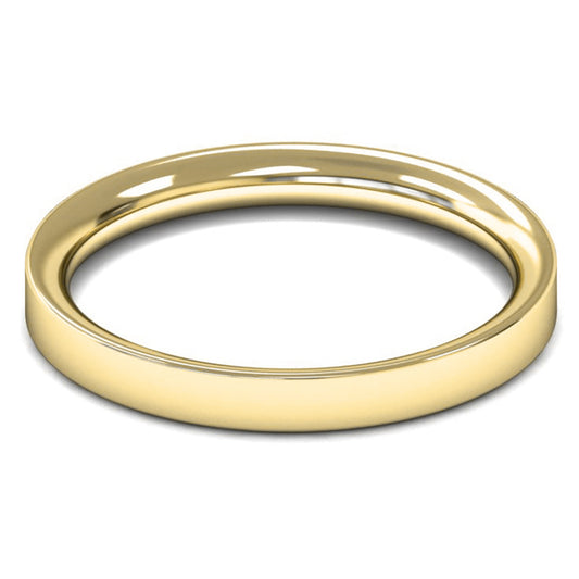 14ct Yellow Gold 2.5mm Medium Weight Flat Court Wedding Ring