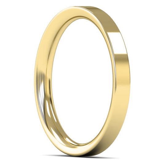 14ct Yellow Gold 2.5mm Medium Weight Flat Court Wedding Ring