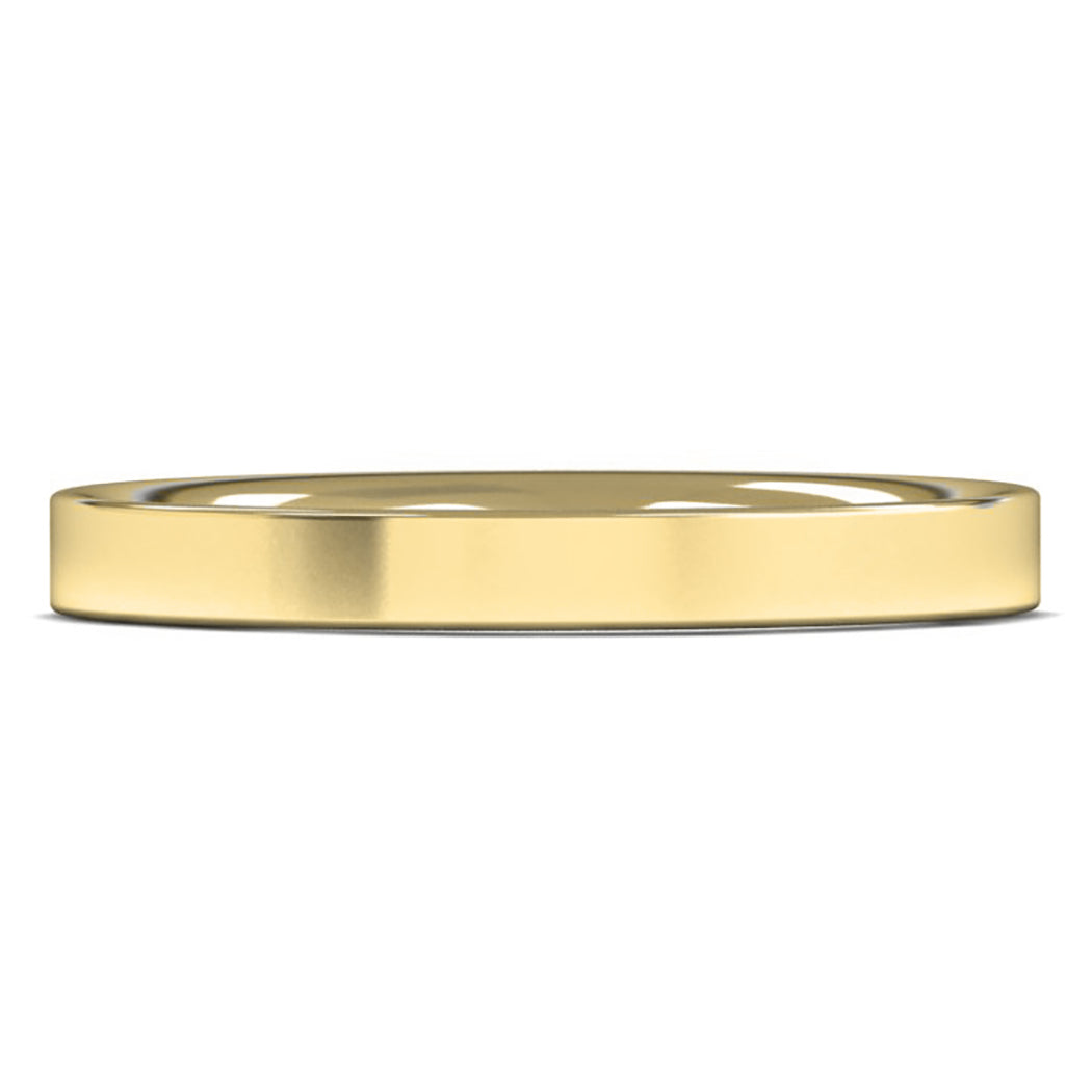 14ct Yellow Fairtrade Gold 2.5mm Medium Weight Flat Court Wedding Ring
