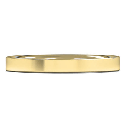 14ct Yellow Fairtrade Gold 2.5mm Medium Weight Flat Court Wedding Ring