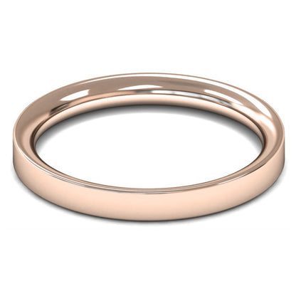 9ct Rose Gold 2.5mm Medium Weight Flat Court Wedding Ring