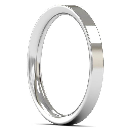 Platinum 950 2.5mm Medium Weight Flat Court Wedding Ring