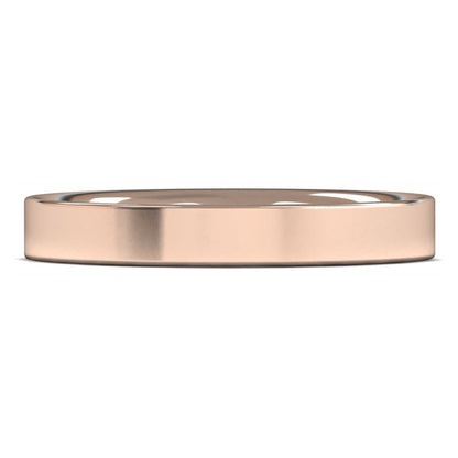 14ct Rose Fairtrade Gold 3mm Medium Weight Flat Court Wedding Ring