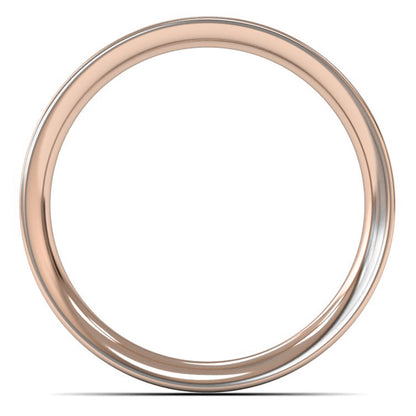 18ct Rose Gold 3mm Medium Weight Flat Court Wedding Ring