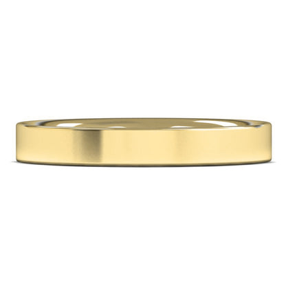 18ct Yellow Fairtrade Gold 3mm Medium Weight Flat Court Wedding Ring