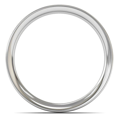 9ct White Fairtrade Gold 3mm Medium Weight Flat Court Wedding Ring