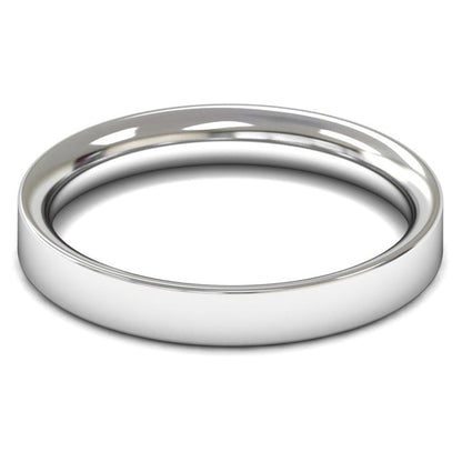 Platinum 950 3mm Medium Weight Flat Court Wedding Ring
