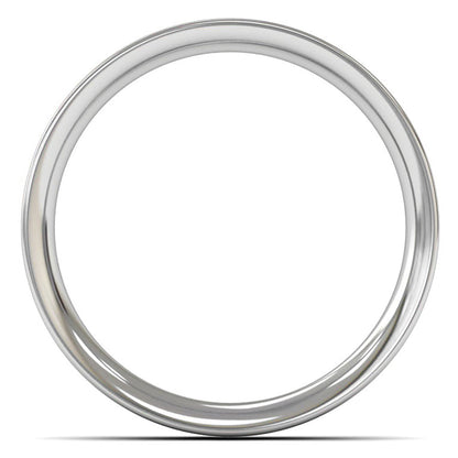18ct White Fairtrade Gold 4mm Medium Weight Flat Court Wedding Ring