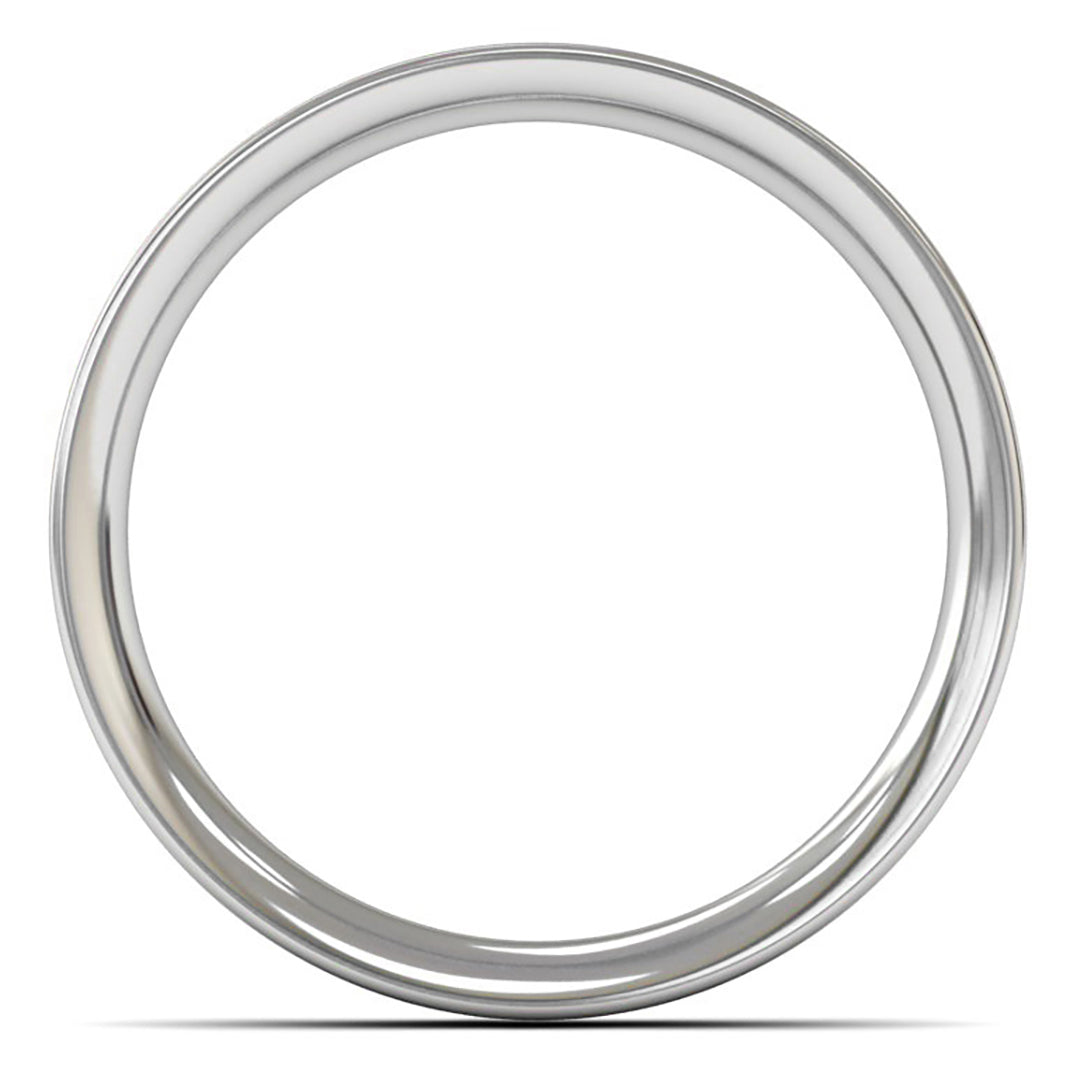 18ct White Gold 4mm Medium Weight Flat Court Wedding Ring