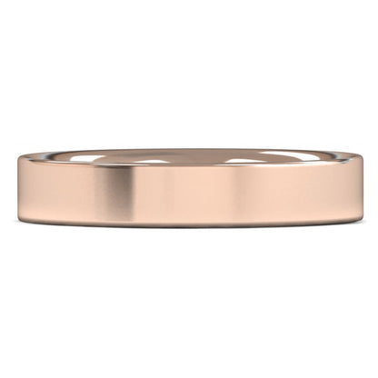 9ct Rose Gold 4mm Medium Weight Flat Court Wedding Ring