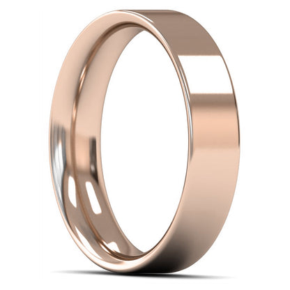 9ct Rose Gold 5mm Medium Weight Flat Court Wedding Ring