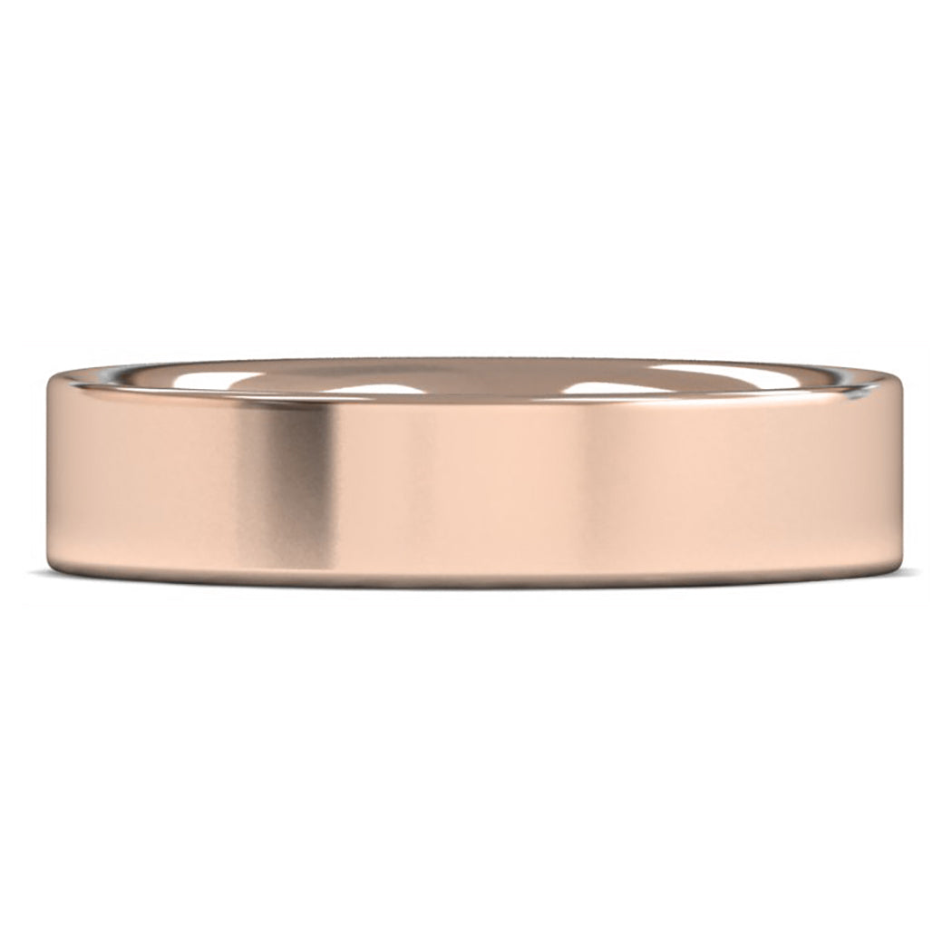 9ct Rose Fairtrade Gold 5mm Medium Weight Flat Court Wedding Ring