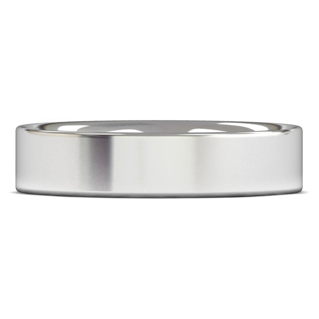 9ct White Fairtrade Gold 5mm Medium Weight Flat Court Wedding Ring