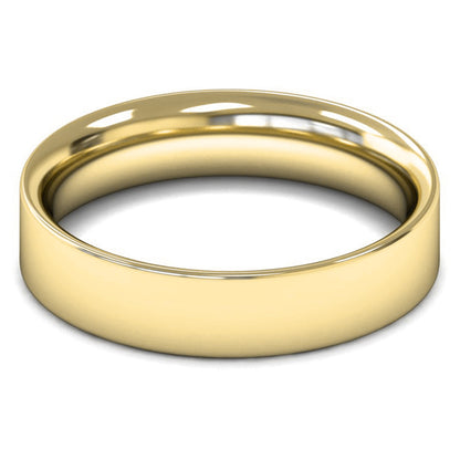 9ct Yellow Fairtrade Gold 5mm Medium Weight Flat Court Wedding Ring