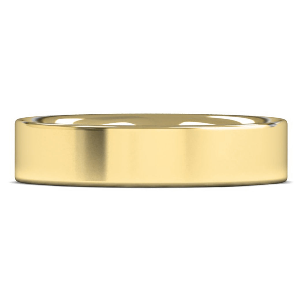 9ct Yellow Gold 5mm Medium Weight Flat Court Wedding Ring