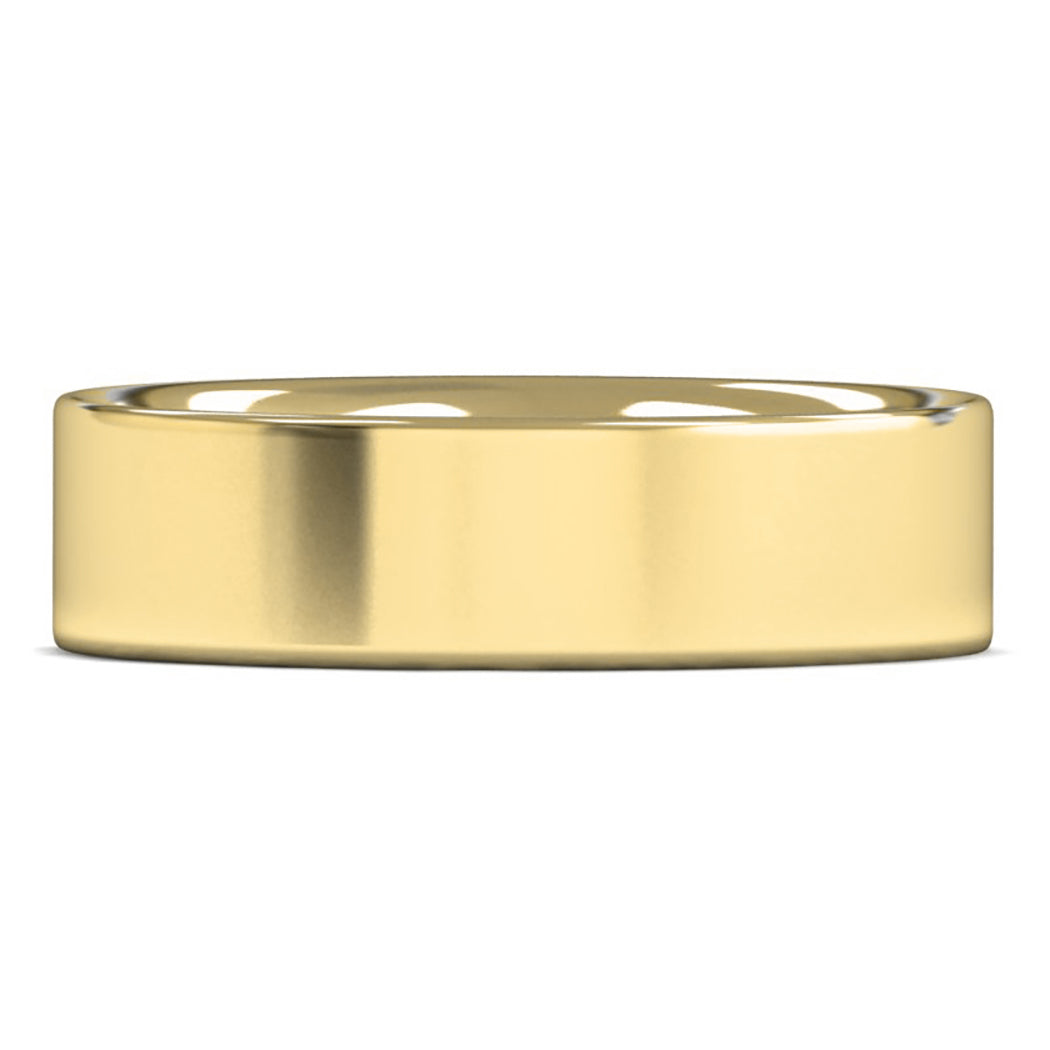 9ct Yellow Gold 6mm Medium Weight Flat Court Wedding Ring
