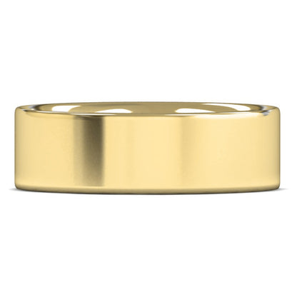 14ct Yellow Fairtrade Gold 7mm Medium Weight Flat Court Wedding Ring